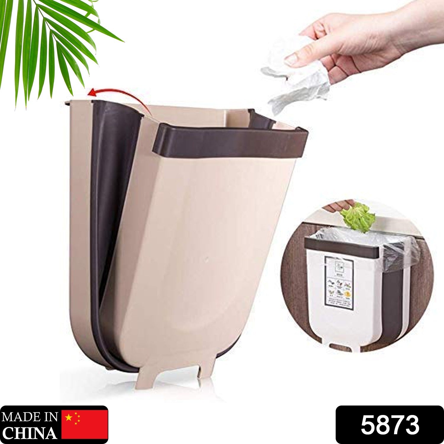 Small foldable trash bin for bathroom or office use. Small foldable trash bin for bathroom or office use.